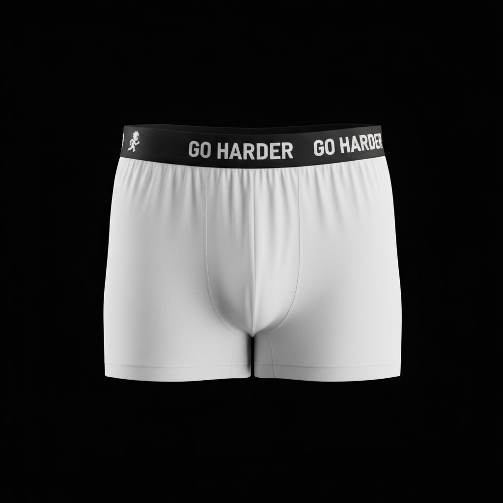 Go Harder boxer in Ice White